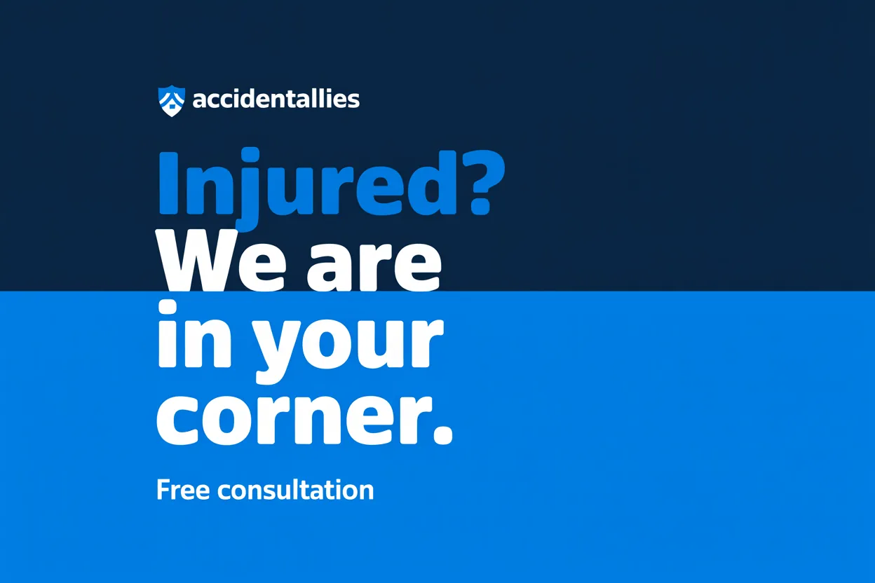 AccidentAllies business card front, AI-made