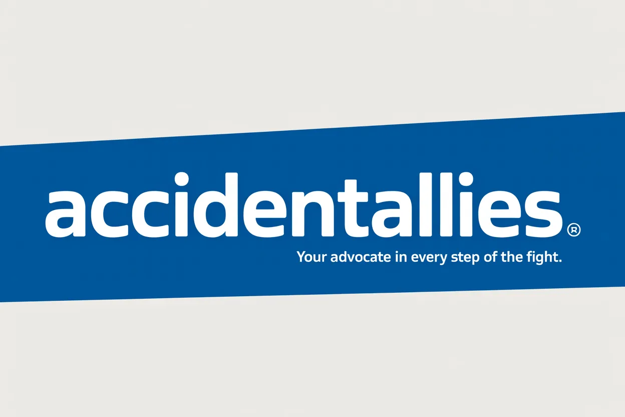AccidentAllies business card front, AI-made