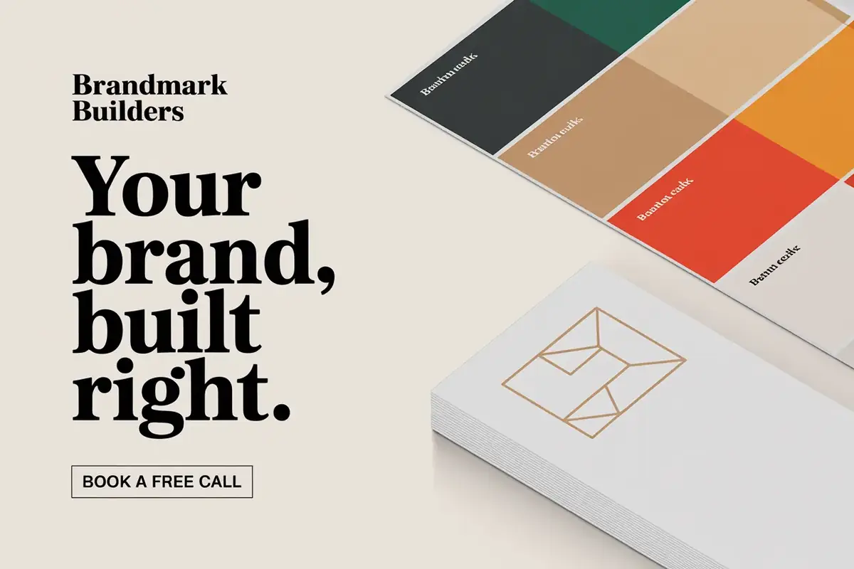 BrandMark Builders business card front, AI-made