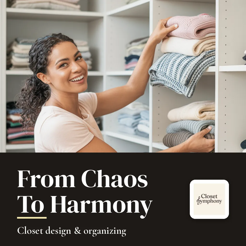 Closet Symphony — Social media post: FROM CHAOS TO HARMONY