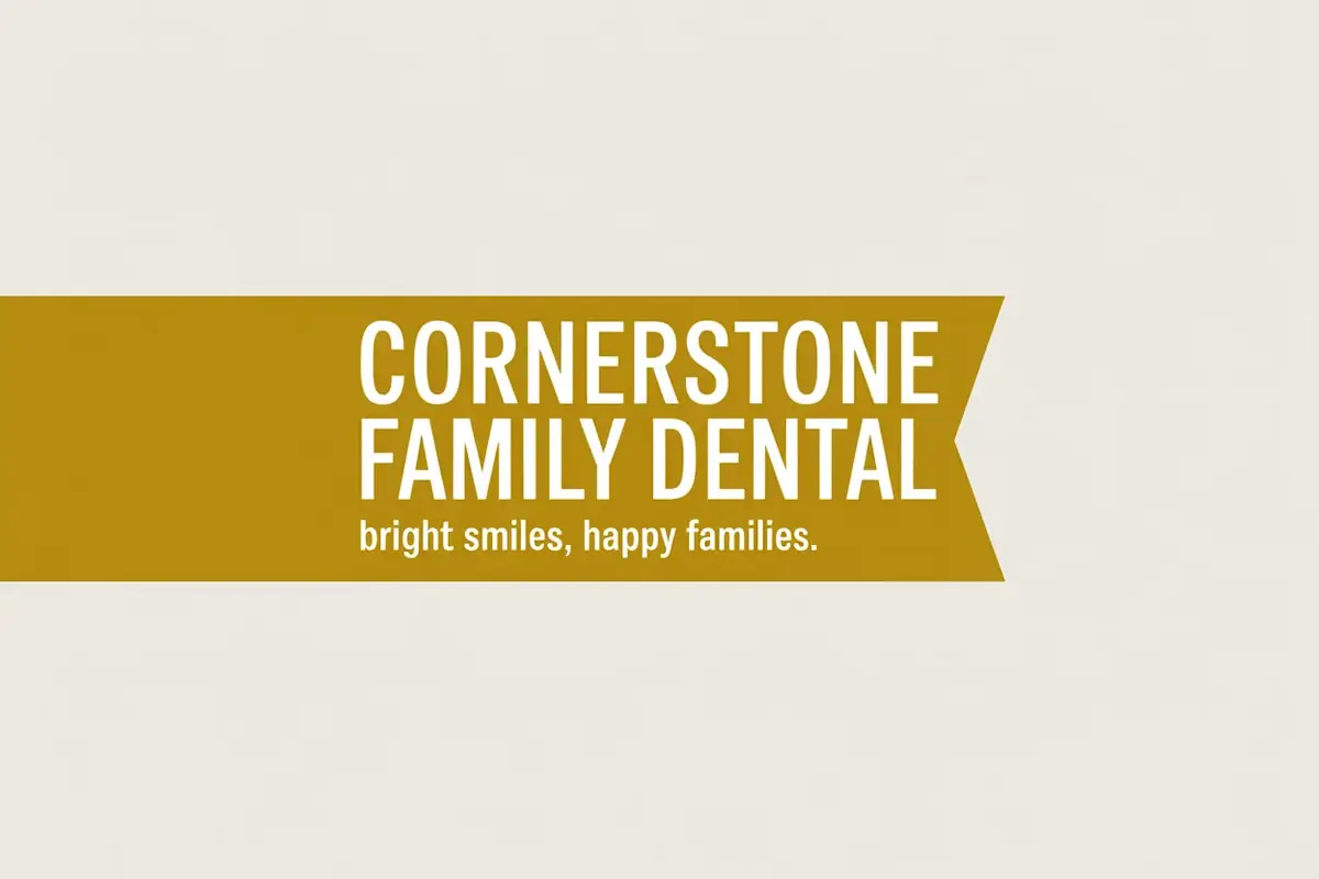 Cornerstone Family Dental business card front, AI-made