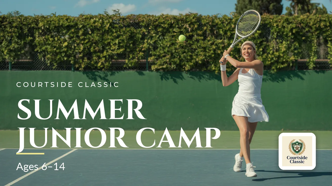Courtside Classic — Website banner: SUMMER JUNIOR CAMP