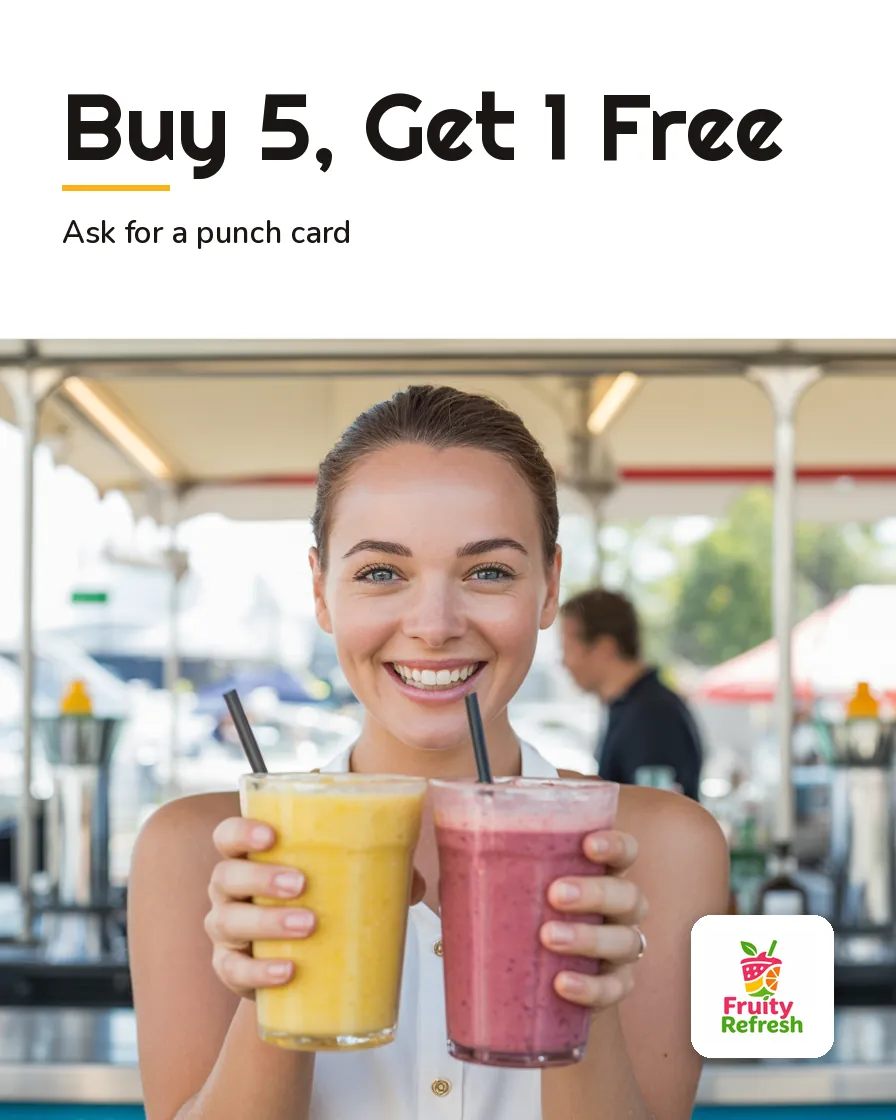 Fruity Refresh — Poster: BUY 5, GET 1 FREE