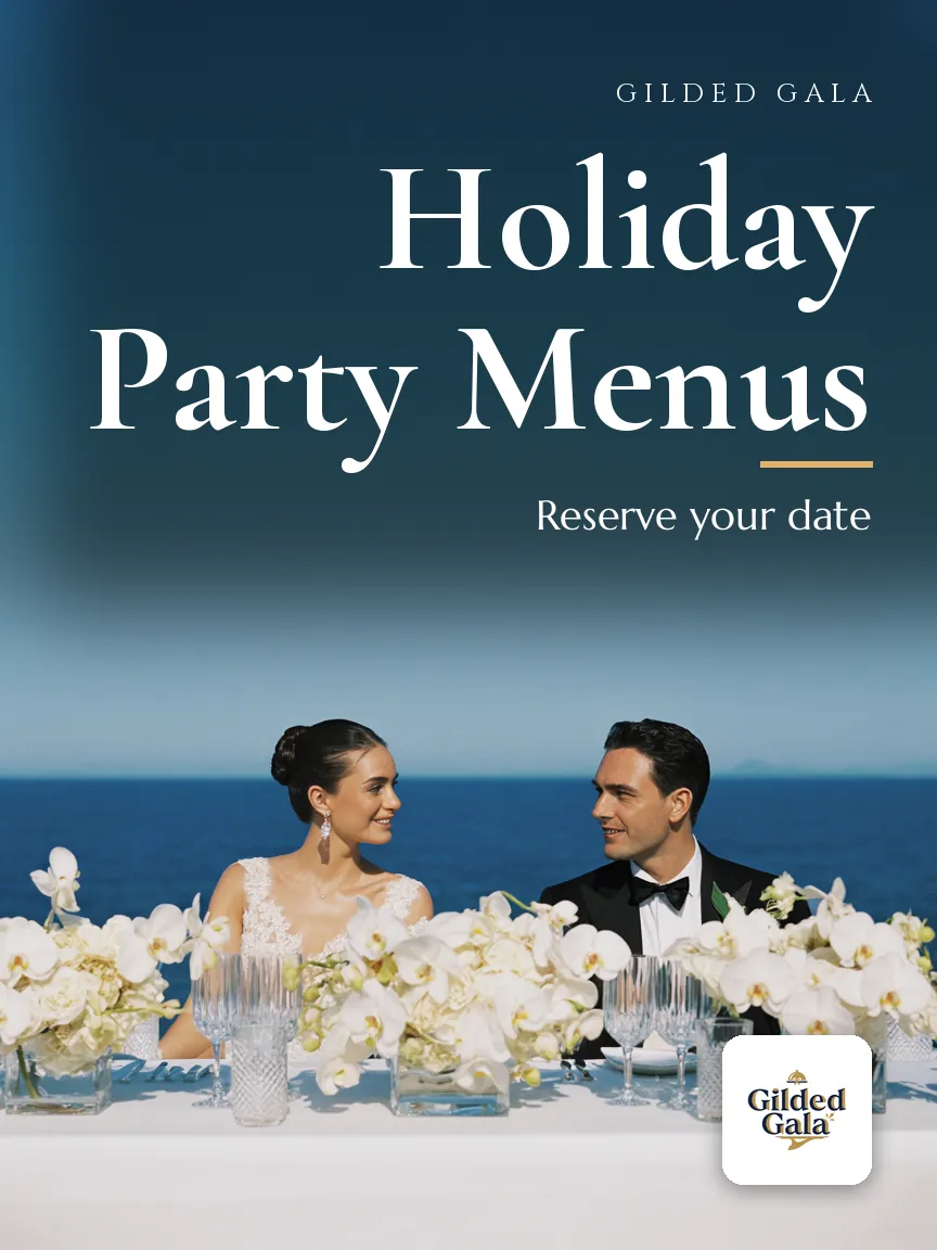 Gilded Gala — Printed flyer: HOLIDAY PARTY MENUS