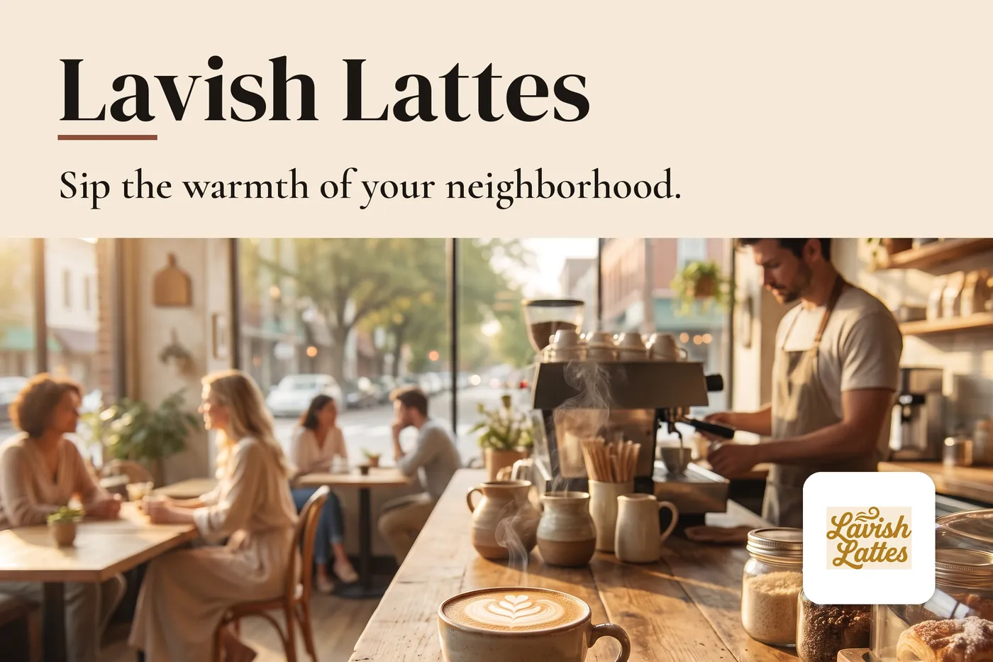 Lavish Lattes — Business card (front): Lavish Lattes