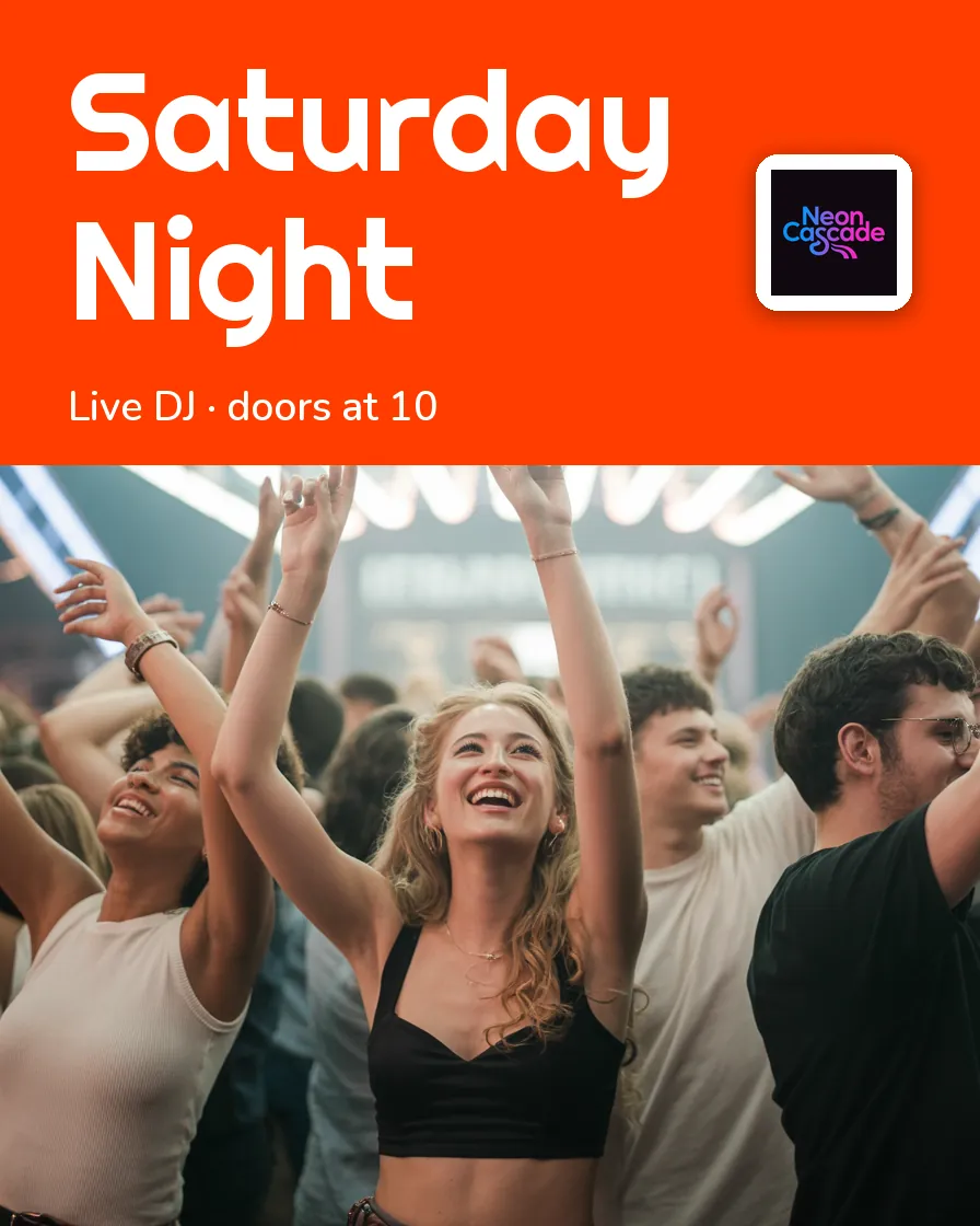 Neon Cascade — Poster: SATURDAY NIGHT