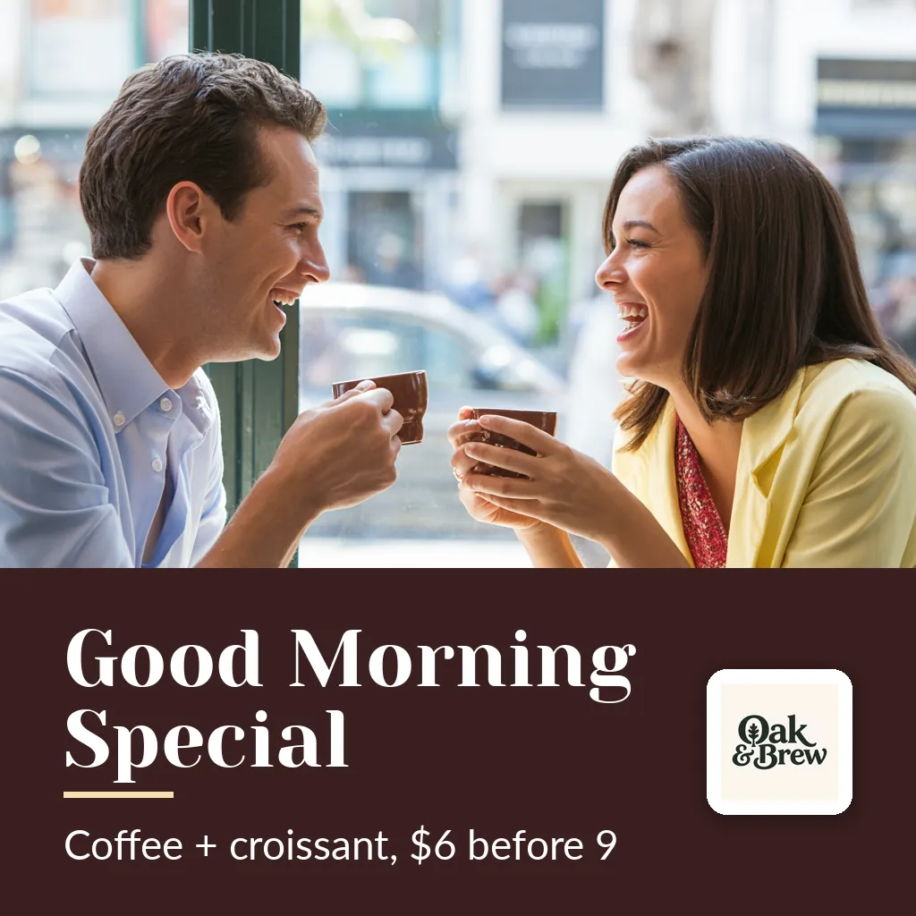 Oak & Brew — Social media post: GOOD MORNING SPECIAL