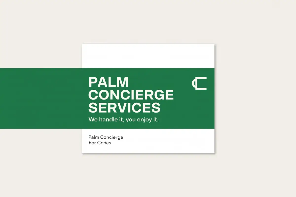 Palm Concierge Services — Business card (front): Palm Concierge Services