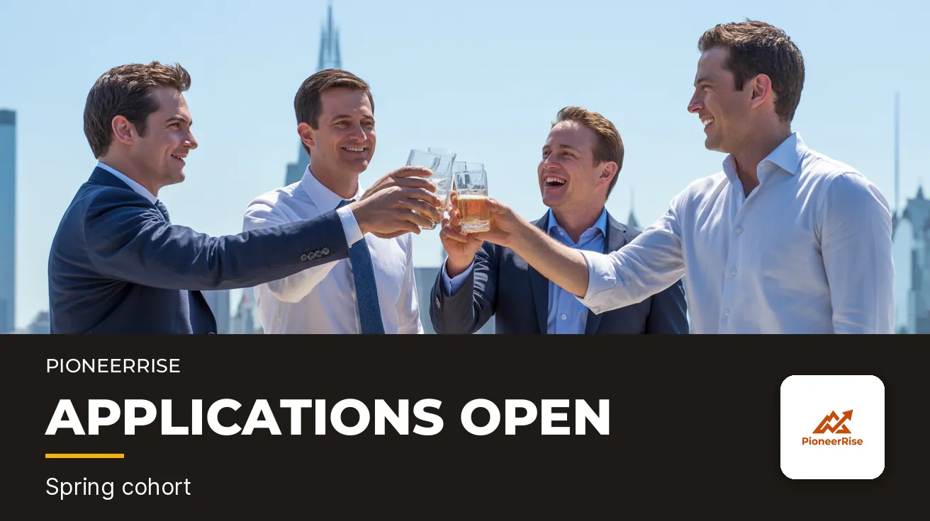PioneerRise — Website banner: APPLICATIONS OPEN