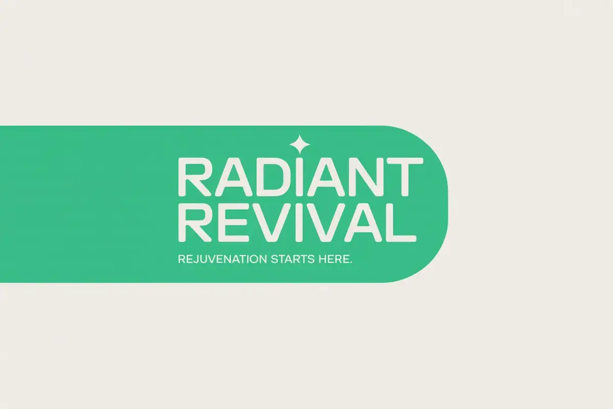 Radiant Revival business card front, AI-made