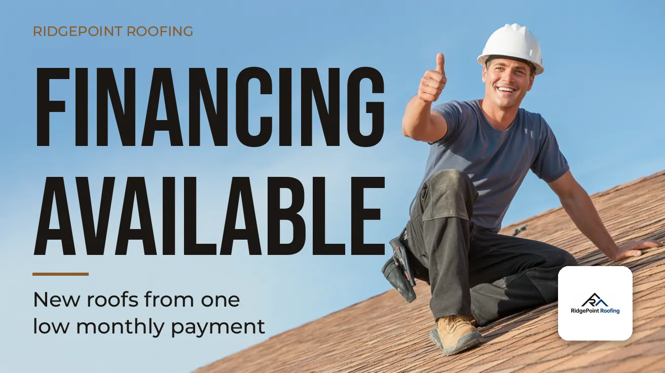 RidgePoint Roofing — Website banner: FINANCING AVAILABLE