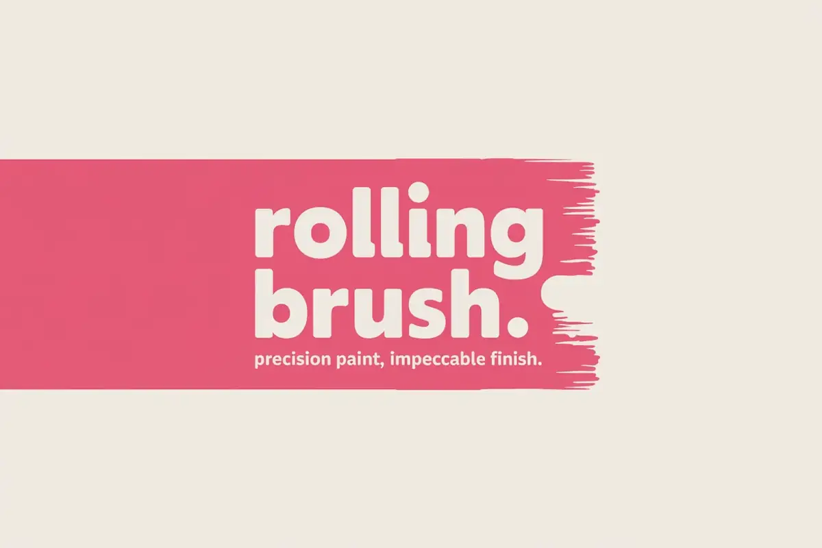 Rolling Brush business card front, AI-made