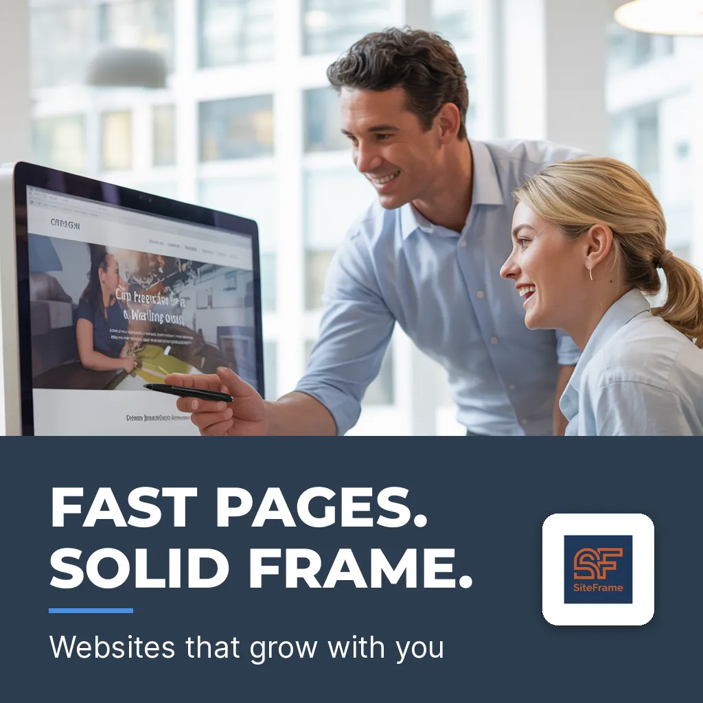 SiteFrame square social post, AI-made