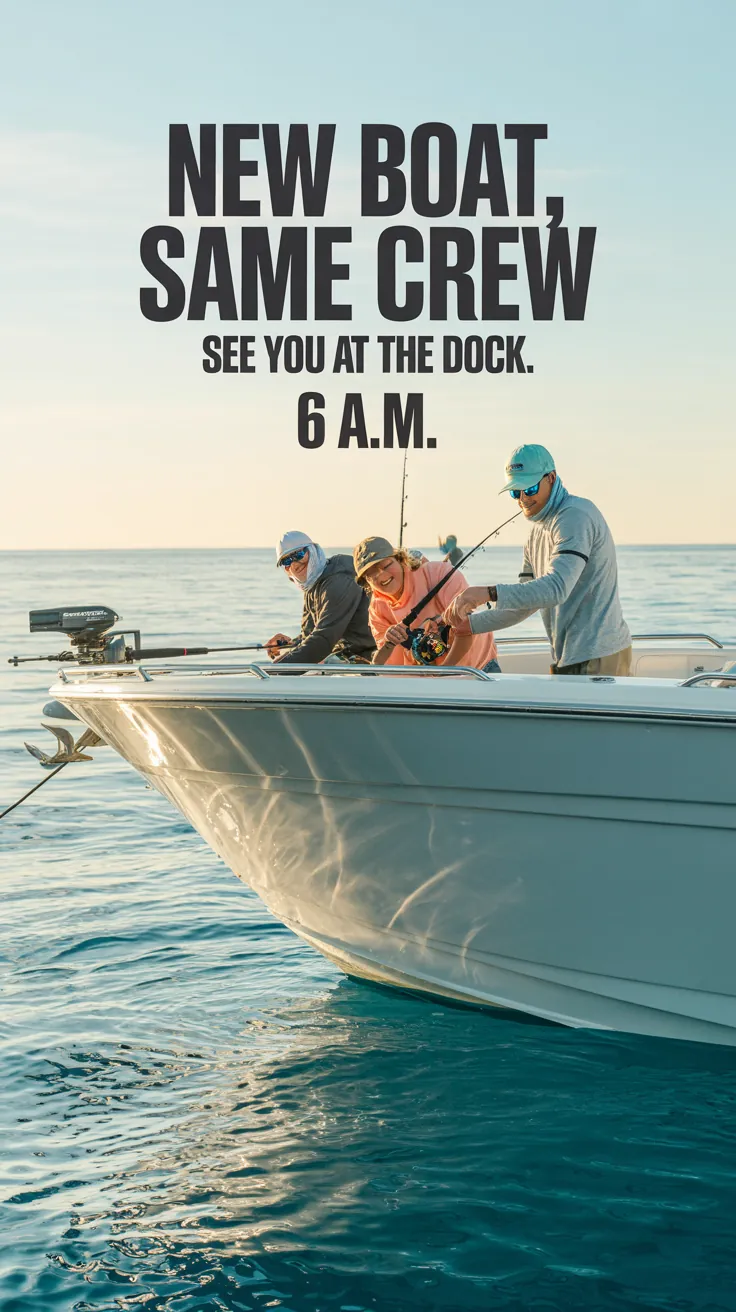 Sunrise Tides Charters — Story (tall): NEW BOAT, SAME CREW