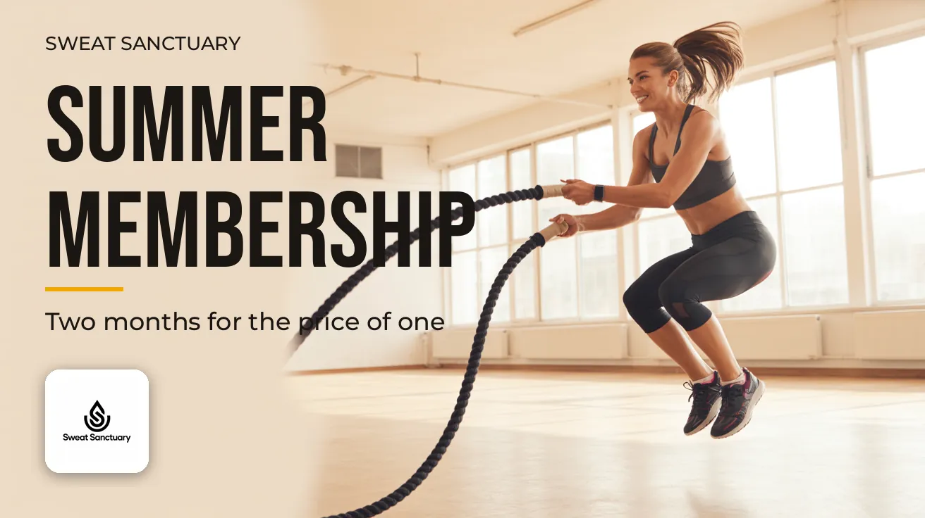Sweat Sanctuary — Website banner: SUMMER MEMBERSHIP