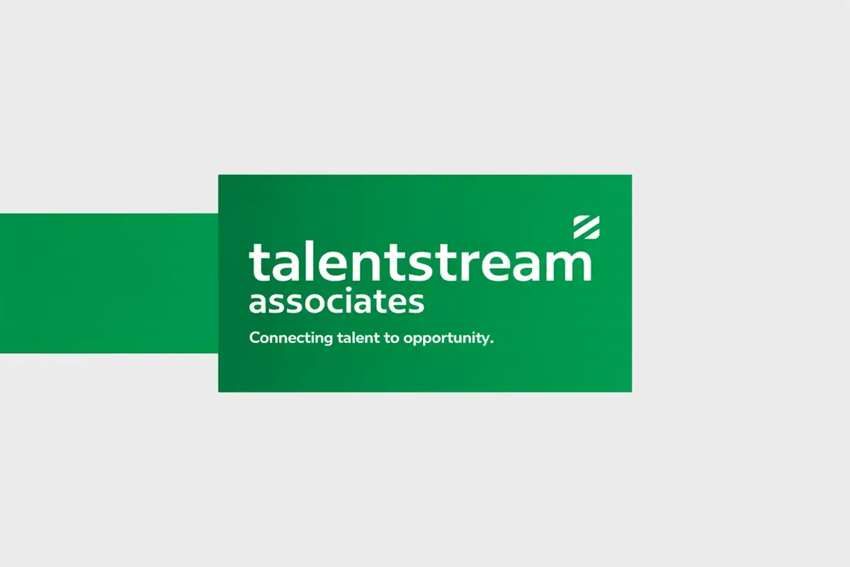 TalentStream Associates business card front, AI-made