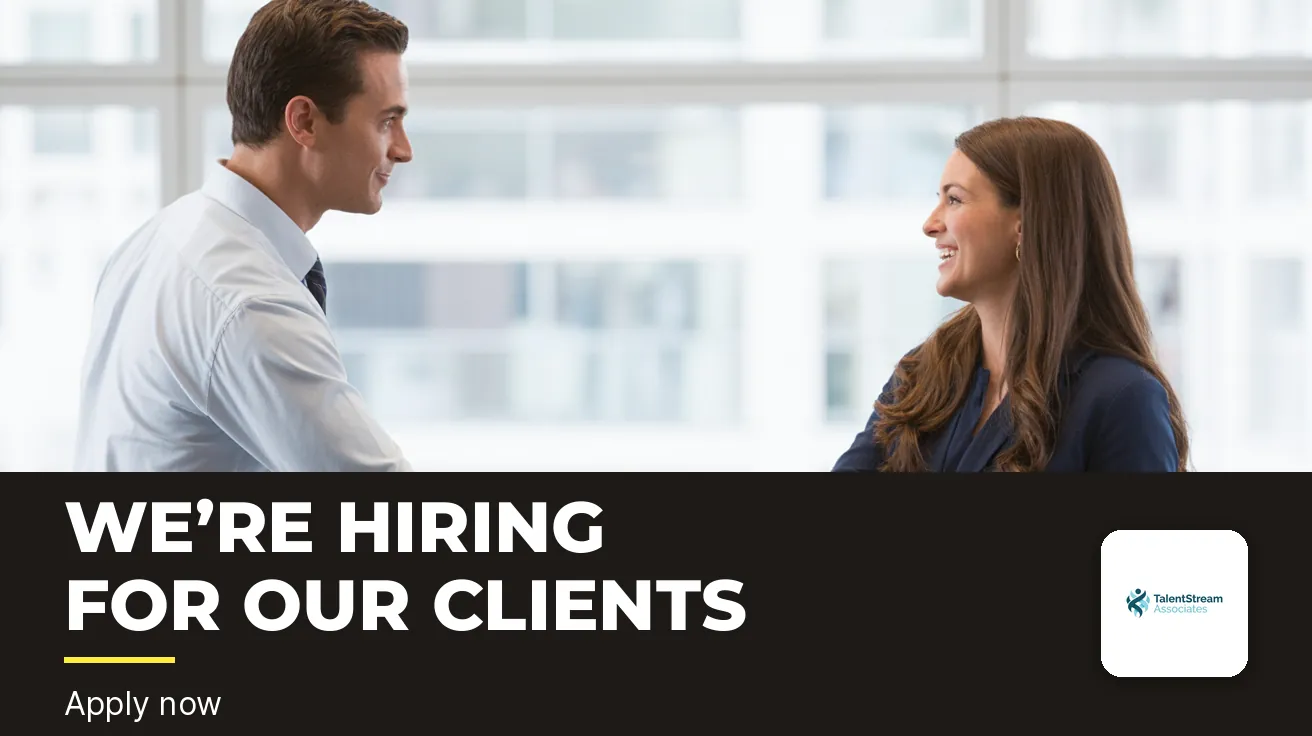 TalentStream Associates — Website banner: WE’RE HIRING FOR OUR CLIENTS