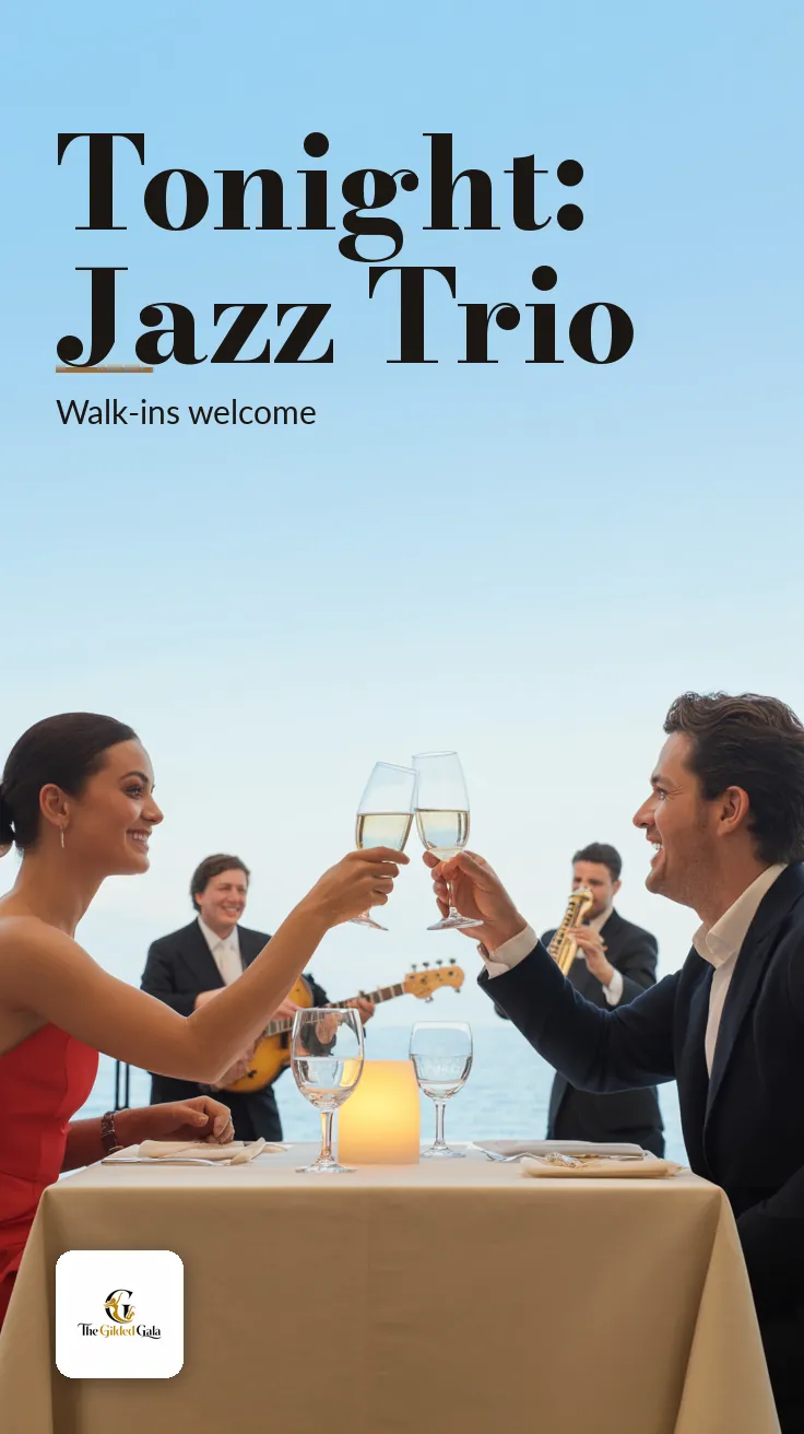 The Gilded Gala — Story (tall): TONIGHT: JAZZ TRIO