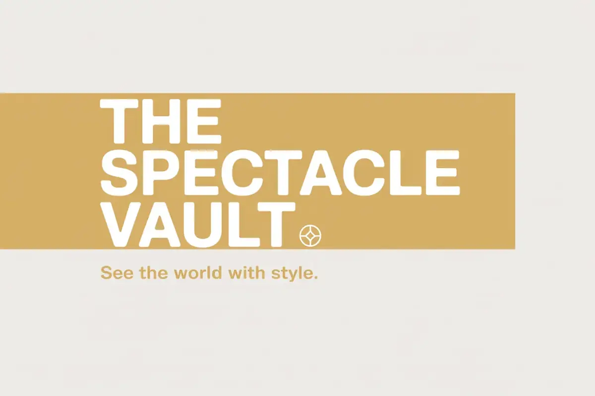 The Spectacle Vault business card front, AI-made