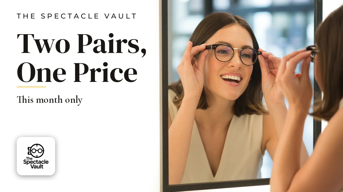 The Spectacle Vault — Website banner: TWO PAIRS, ONE PRICE