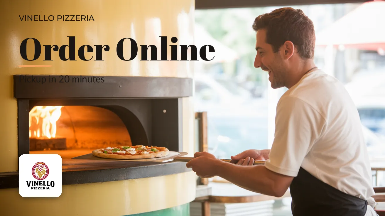 Vinello Pizzeria — Website banner: ORDER ONLINE
