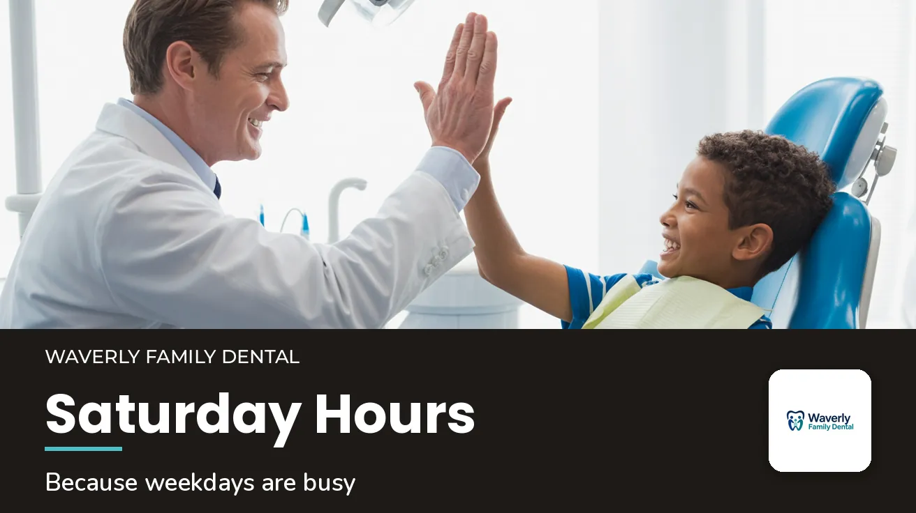 Waverly Family Dental — Website banner: SATURDAY HOURS
